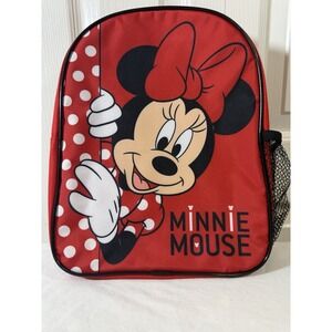 Disney Minnie Mouse Red Backpack Kids School Bag Polka‎ Dot Bow Cute NWOT $26